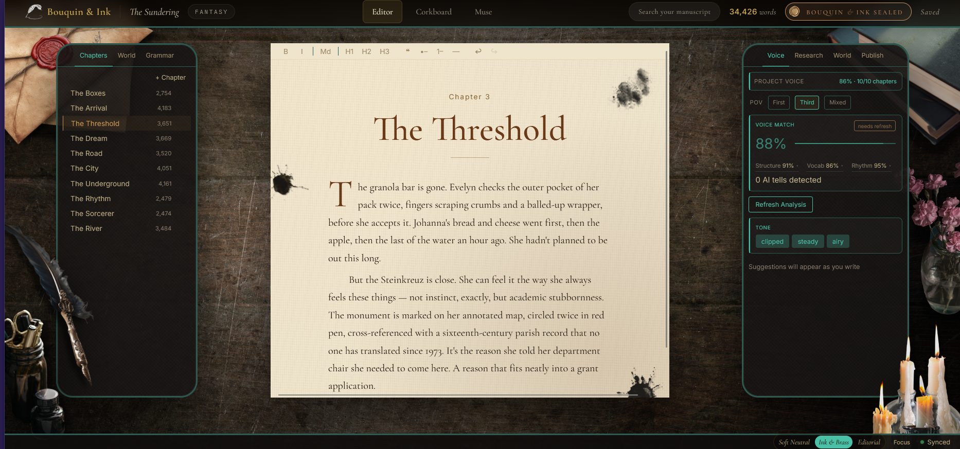 Ink & Brass theme